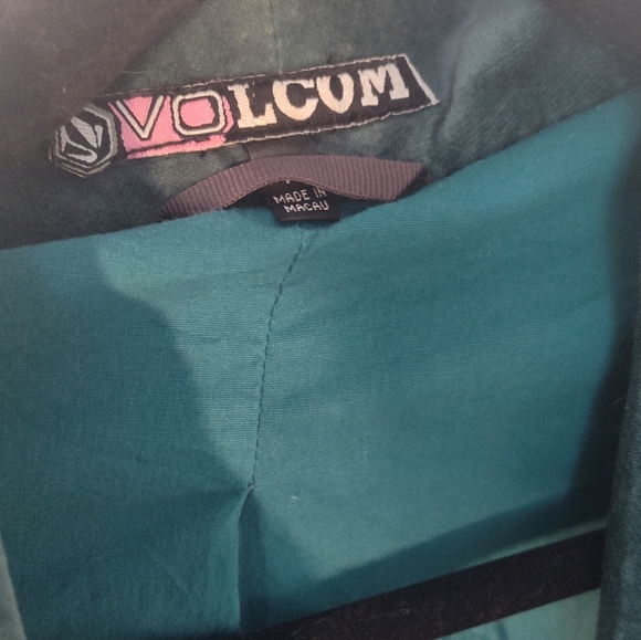 Volcom Women's Teal Velvet Blazer Size M #718 - Picture 3 of 5